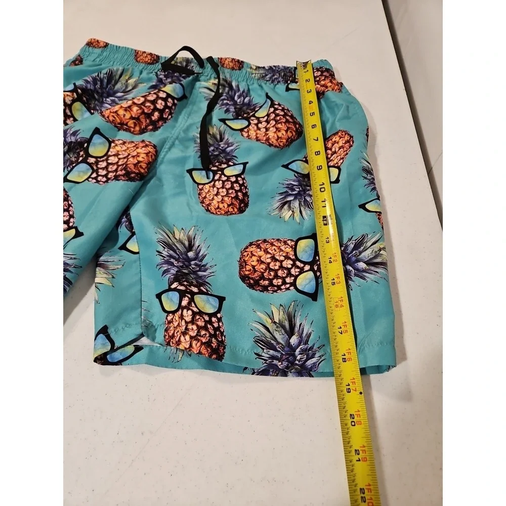 Pineapple Swim Trunks‎ Mens Size Large Net Liner Pockets Beach Volleyball (1403